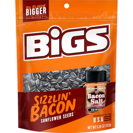 Bigs Bigs Sizzlin' Bacon Sunflower Seeds 5.35 oz. Bag, PK12 9688700221